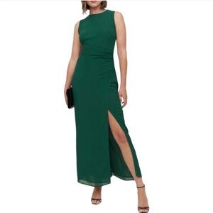 Reformation Ledger Chiffon Sleeveless Midi Dress Green Size 6 NWT
